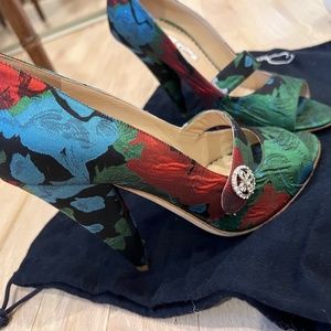 Oscar de la Renta silk heel shoe